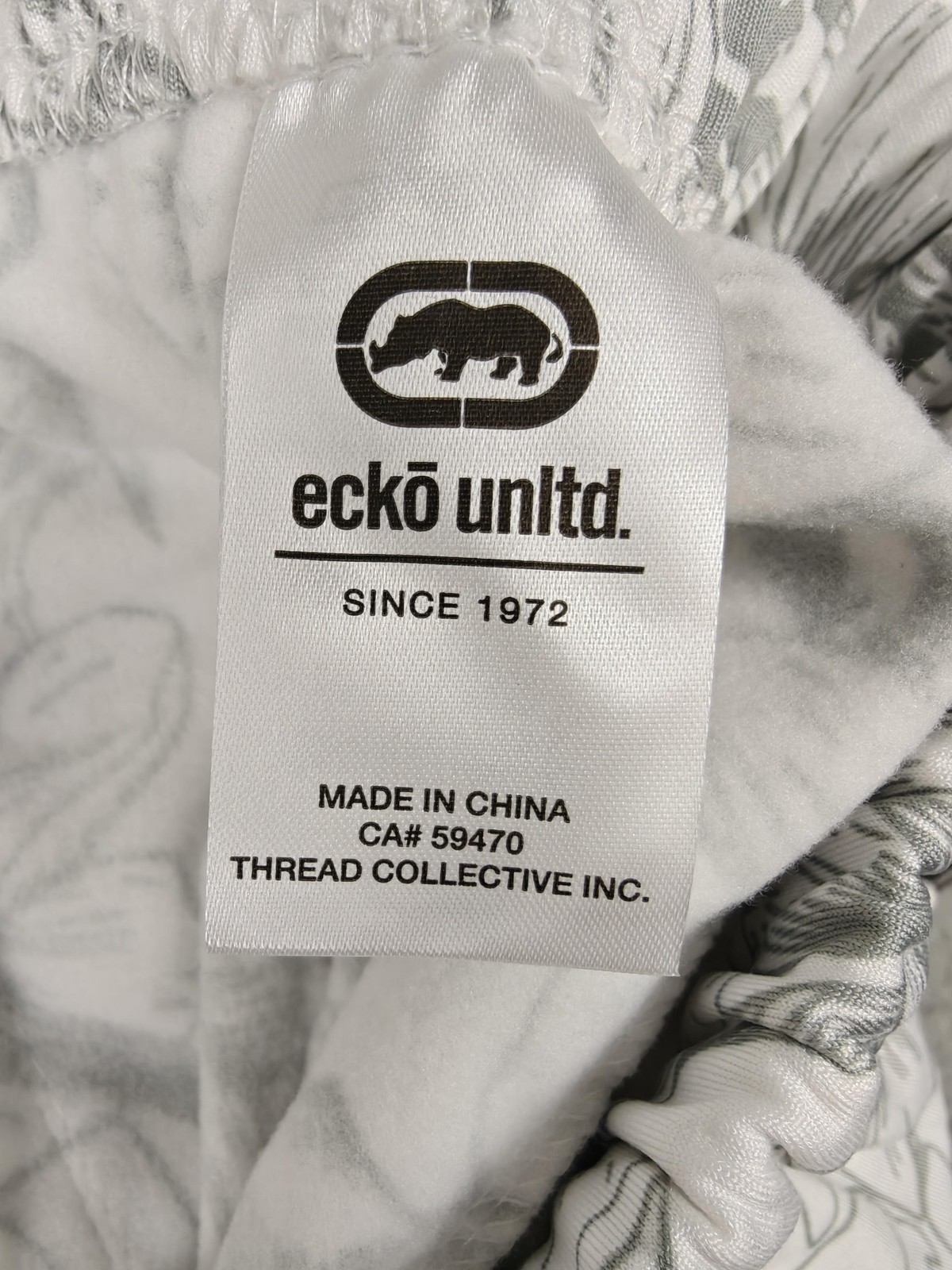 Ecko Unltd Shorts Mens Medium White Gray Floral Stretch Drawstring EO12N164T