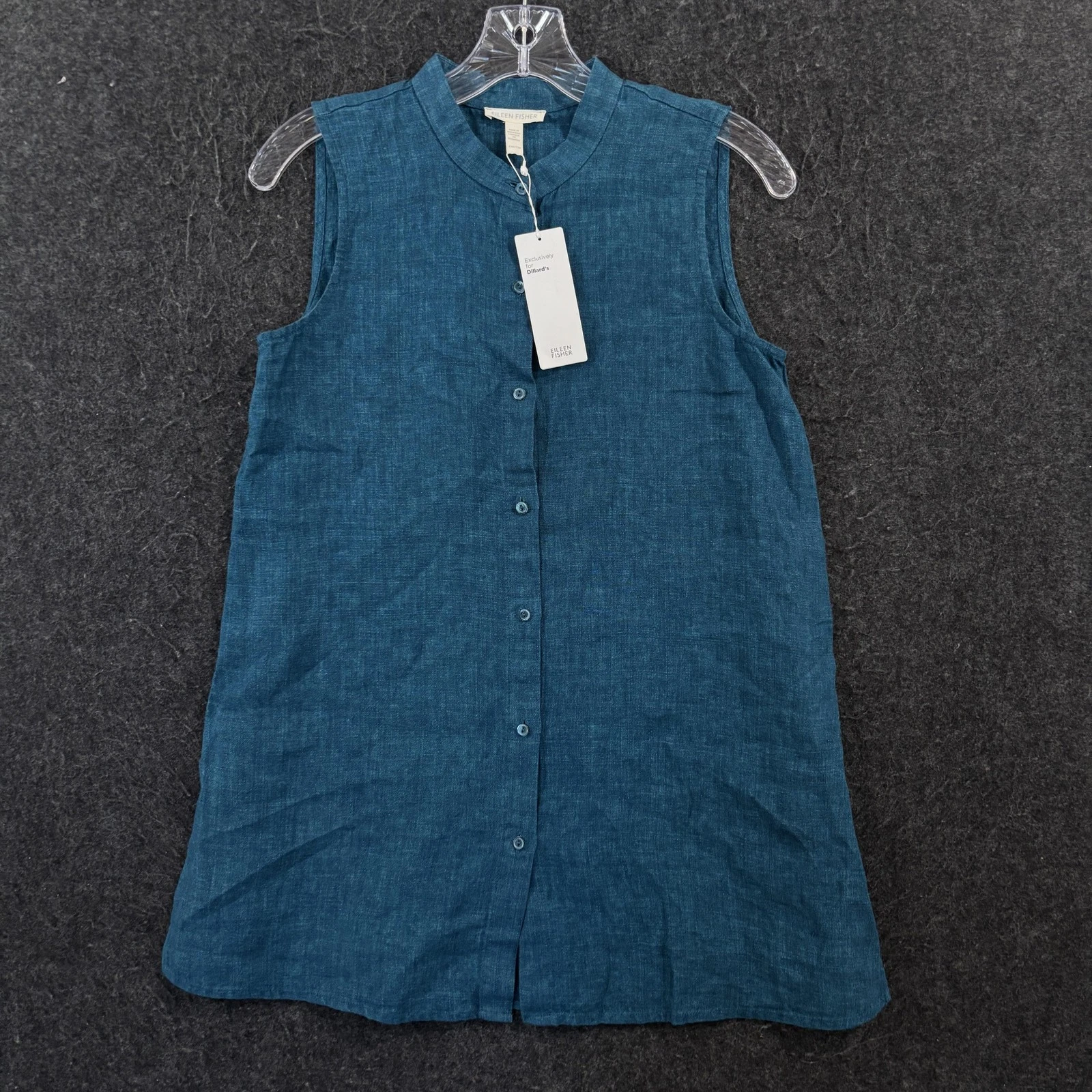 Eileen Fisher Shirt Dress Women's XXS Blue 100% Linen Sleeveless Button Delave
Opens in a new window