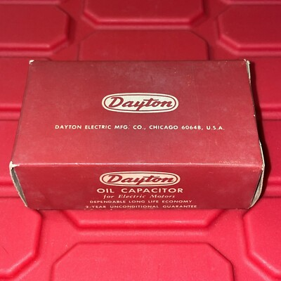 #ad Dayton Electric Mfg Co Chicago Oil Capacitor EMPTY Part Box Vintage 1950s $7.99