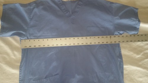 QTY 2 SIMPLY BASICS & ENCOMPASS NURSING VET TECHNICIAN SCRUB TOP BLUE LARGE - Picture 8 of 12