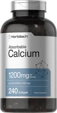 Calcium with Vitamin D3 | 1200mg | 240 Softgels | 5000 IU Vit D3 | by Horbaach
