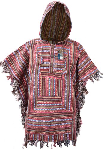Abrigo gitano hippie mantas poncho nepalí capa de algodón gheri - Imagen 5 de 19