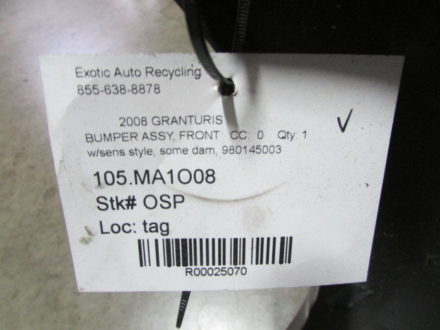 Maserati Granturismo, Front Bumper Assembly w/ Sensor Holes, Used, P/N 980145003