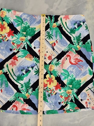 Talbots Woman Colorful Beach Theme Skirt 20W A Line Knee Length Blue Green - Picture 13 of 15