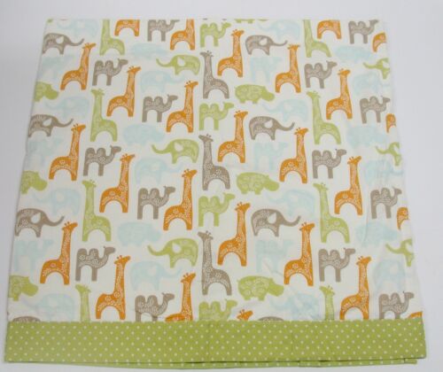 Giraffes Elephants Camels Hippos Lined Valance ~ Green Multi ~ 21" L x 42" W - Picture 1 of 2
