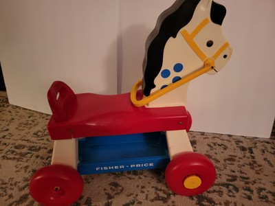 Vintage 1976 Fisher Price Riding Horse Toddler Ride on Pull Toy