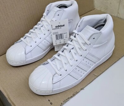 NEU MIT ETIKETT ADIDAS SUPERSTAR PROMODEL METALLKAPPE SPORTSCHUHE DREIFACH WEISS GRÖßE UK 6 NEU