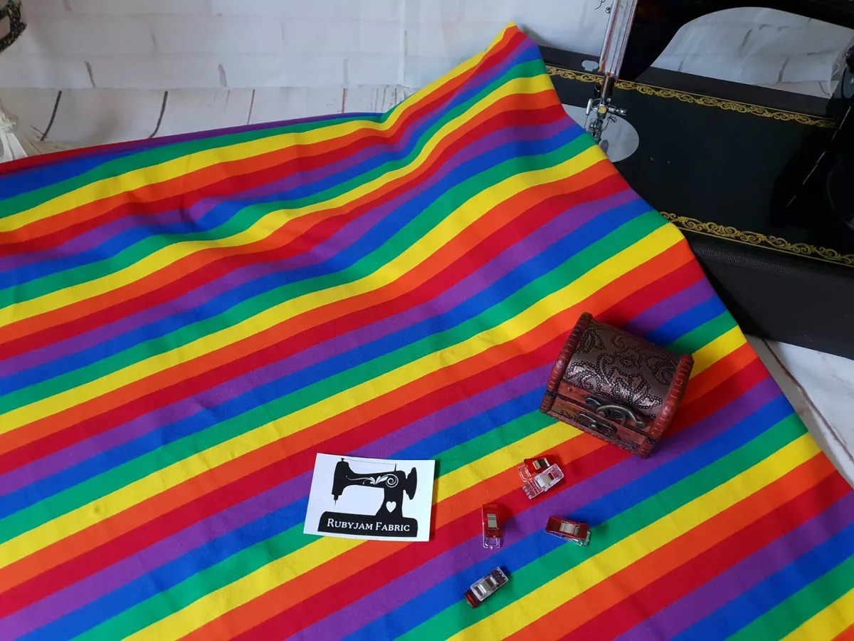Rainbow jersey knit sale fabric