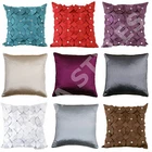 MODERN DIAMANTE & DIAMOND SPARKLE DECORATIVE FAUX SILK CUSHION COVERS~17" x 17"