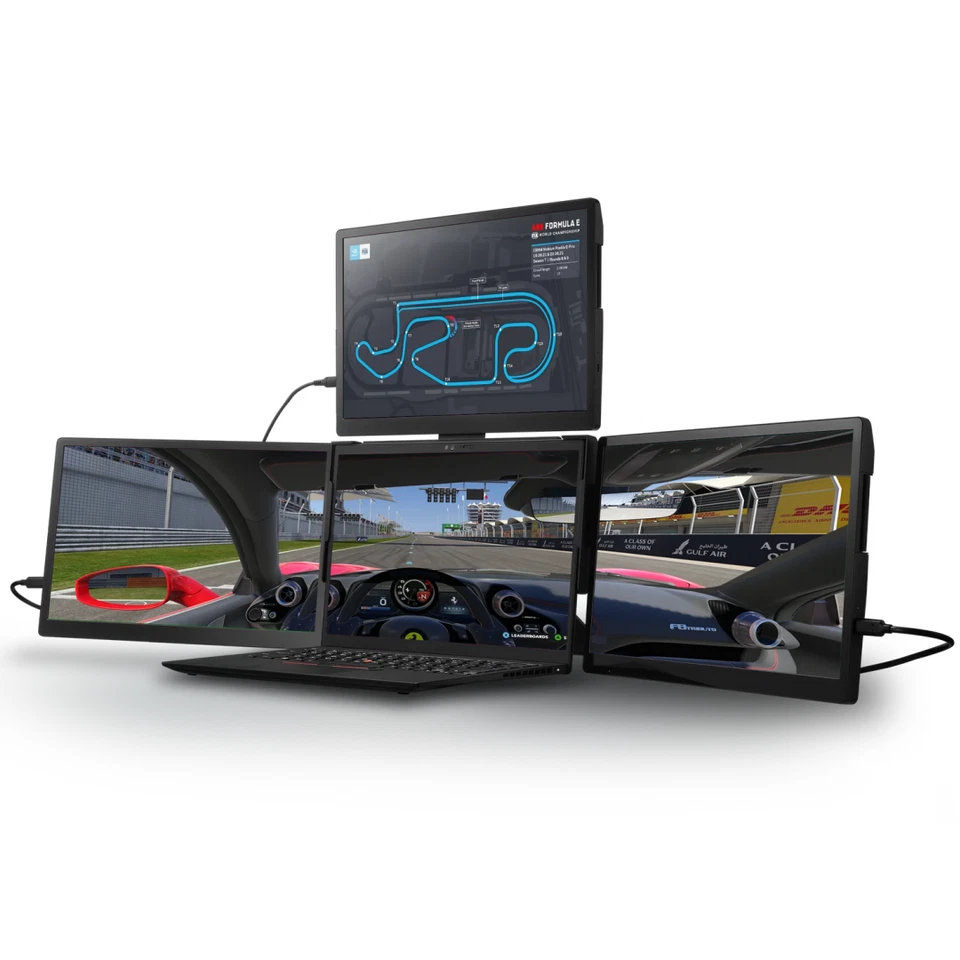 Triple Portable Monitor USB Display Screen Tri-screen IPS 13.3inch Design Office - Image 2 of 4