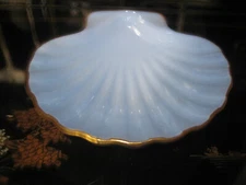 Chamart Limoges Blue Shell Trinket Dish France