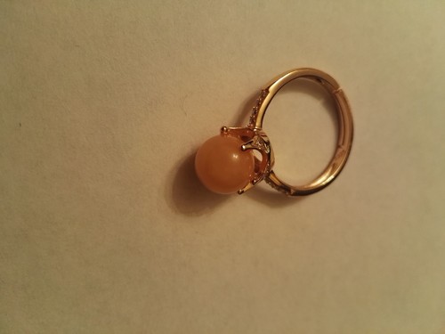 LOVELY ALL NATURAL AMBER & FLAWLESS CREATED DIAMOND 925 STERLING SILVER RING - Picture 7 of 11