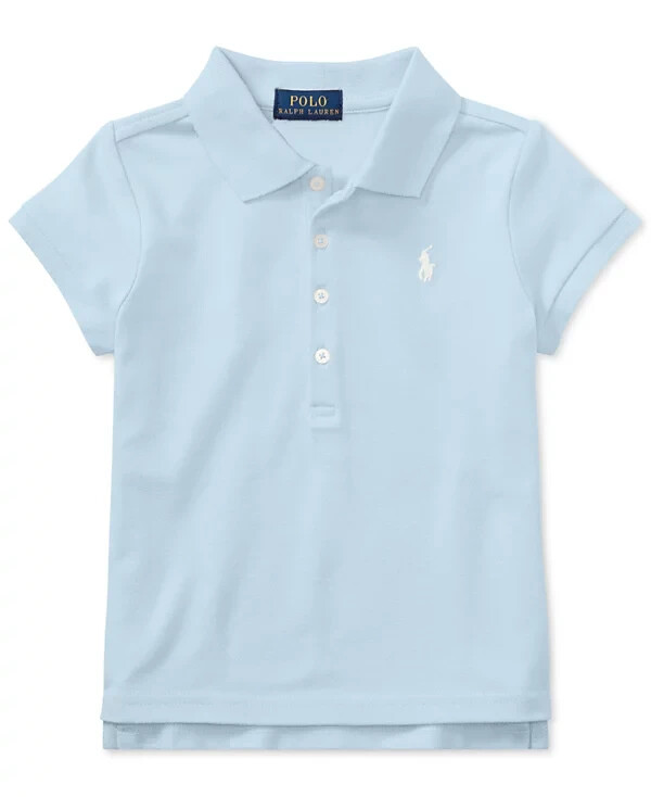 NWT Polo Ralph Lauren Girls Stretch Cotton Mesh Polo Shirt