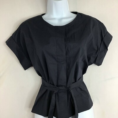 Ottod'Ame Women's Blue Button Front Cap Sleeve Jacket Size 44L 