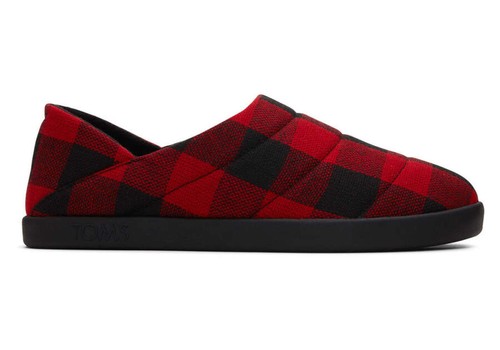 TOMS Mens Ezra Slipper - Red Plaid