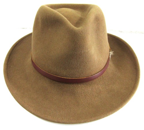 Pendelton USA Made 100% Virgin Wool Fedora Leather Band Brown WPL 5923 LG - Picture 2 of 6
