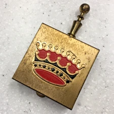 MCM Vintage Pocket Ashtray Silent Butler Personal Pill Box Brass Crown