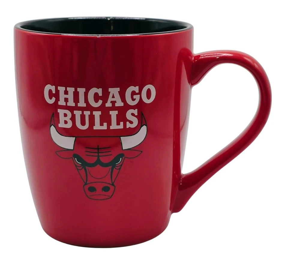 NBA Large 16oz Two Toned Bistro Mug with Inner Color (Chicago Bulls) - Image 2 of 2