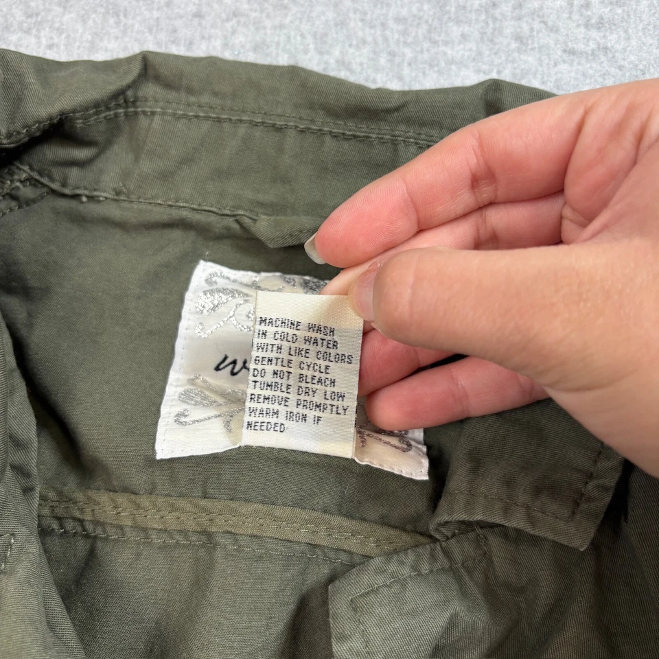 Wet печать куртка женщина M зеленый кнопка карман военного армии Chore сарая гранж Y2K - Изображение 4 из 4