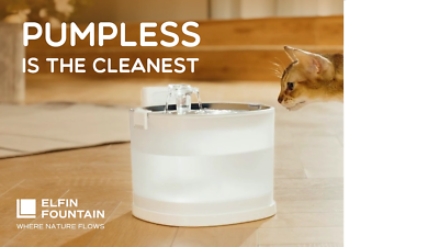 Elfin Fountain - Revolutionary Pumpless Water Fountain for Cat Dog ...