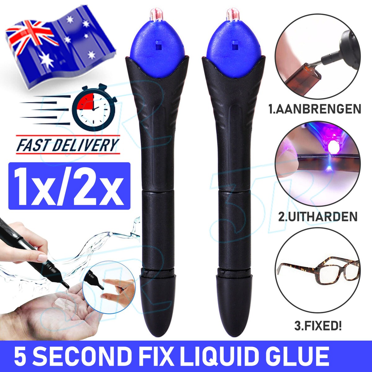 Second Fix UV Light Liquid Welding Kit Compound Glue Glass