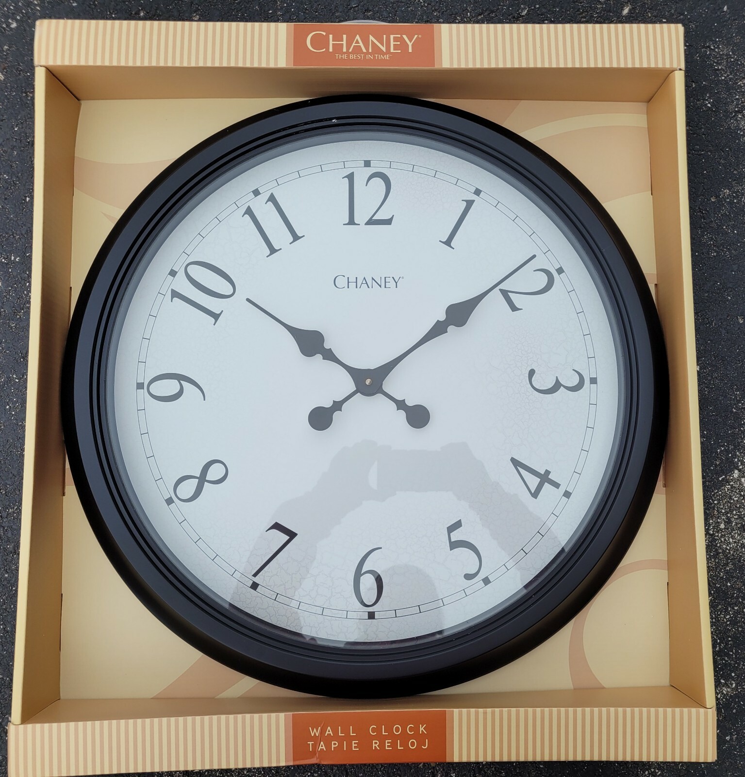CHANEY Decorative 24 Inch Black Jumbo Battery Operated Wall Clock