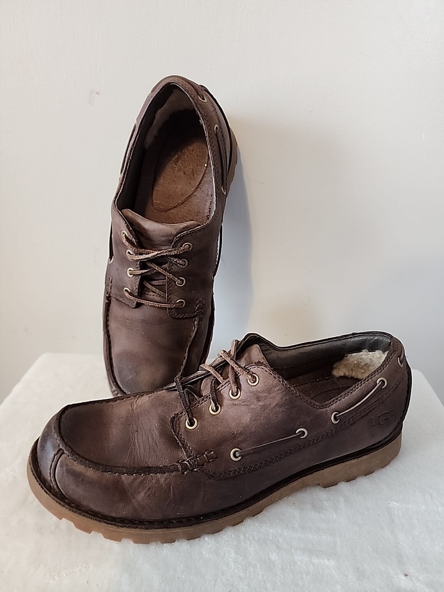 UGG Oxson Stout #3265 Waterproof Brown Leather Lace Up  display picture 2