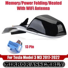 Left Driver 13Pin Side Mirror W/Memory WIFI For Tesla Model 3 M3 2017 2018-2022