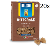 20X Pasta De Cecco Farfalle Integrali N. 93 Vollkorn Italienisch Nudeln 500 G