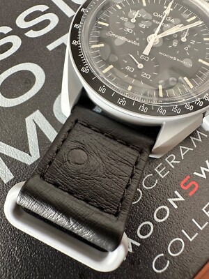 RARE Omega x Swatch MoonSwatch Mission to the Moon Ostrich Strap