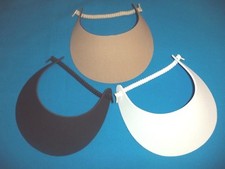 Women Foam Sun Visor Hats, No Pinch, Black White Tan, 3-PACK, Pool Golf Travel