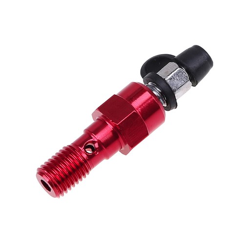 M10 1.25mm Red Motorcycle Brake Caliper Bleed Screw Nipple Single Banjo Bolt - Picture 6 of 11