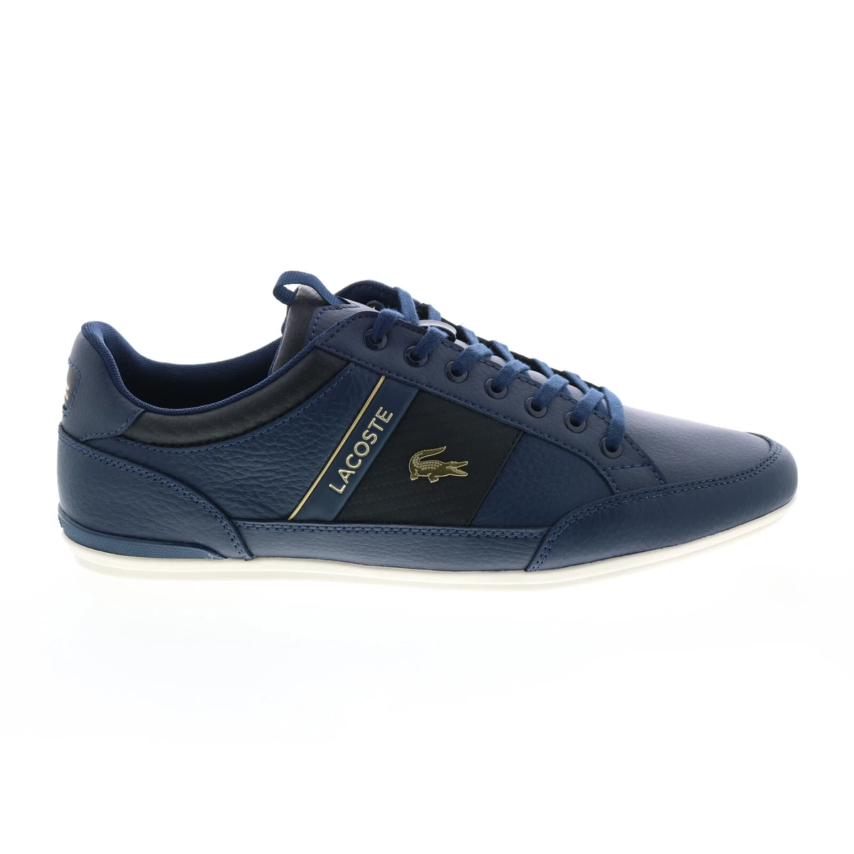 Lacoste blue leather clearance shoes