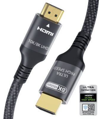 HDMI 2.1 Kabel 8K 3m 48Gbps Ultra High Speed 120Hz/144Hz Hochwertig Schwarz
