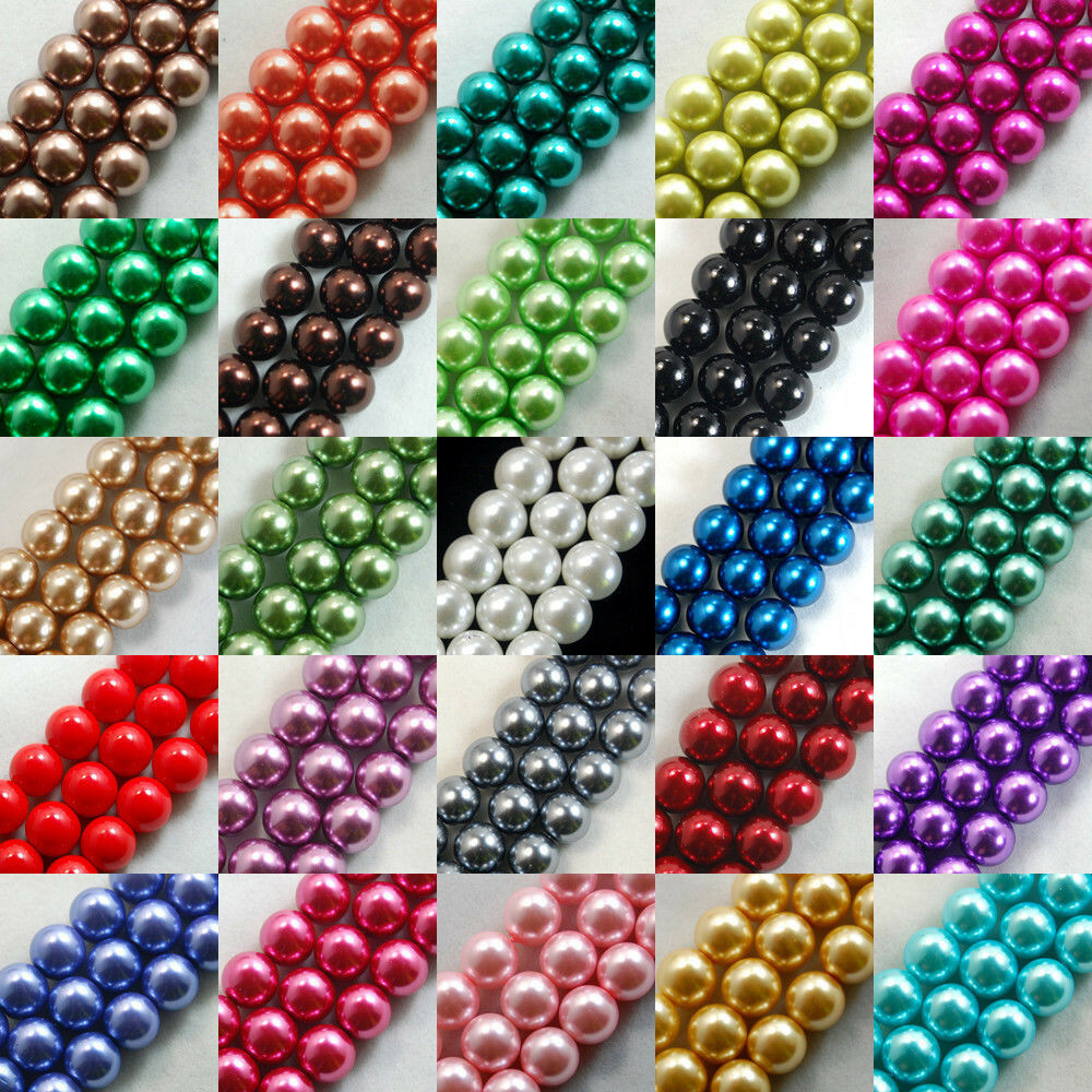 100pcs Top Quality Czech Glass Pearl Round Loose Beads 3mm 4mm 6mm 8mm 10mm  12mm