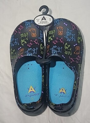 ANYWEAR Streak Nurse Kitchen Shoes Puppy Clogs Oil Slip Resistant Size W  M