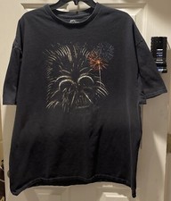 VINTAGE Fifth Sun STAR WARS Darth Vader Fireworks Black T-Shirt Size 2XL