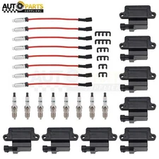 UF271 Square Ignition Coil & Spark Plug Wire For Chevy GMC 4.8L 5.3L 6.0L 8.1L