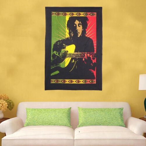 INDIAN WALL HANGING TAPESTRY BOB MARLEY TAPESTRIES BOHEMIAN THROW DECORATION ART - Picture 1 of 4