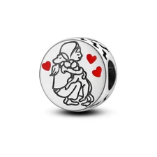 MULA European Silver Plated Charms Red Enamel LOVE Cute Dog For Women Bracelets