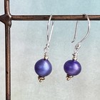 Artisan Lampwork Glass Beaded Earrings With Sterling Silver Ear Wires — photo 1