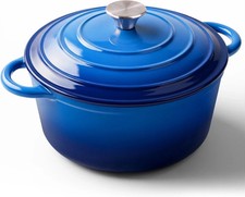 6 Quart Enameled Cast Iron Dutch Oven for Sourdough Bread Le Creuset with Du...