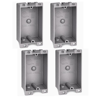 (4 PACK) Plastic Electrical Box, Shallow Remodel Box, 8 Cubic Inch Grey...