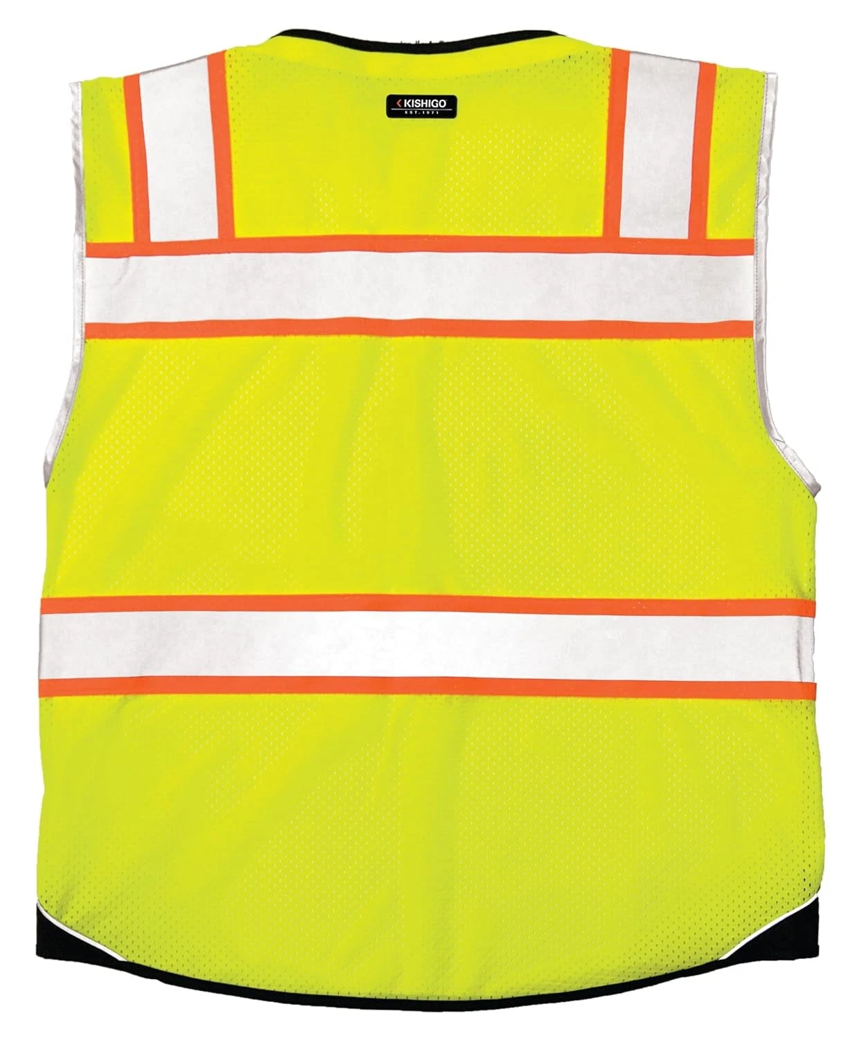 Mens High Visibility Reflective Premium Black Series Bottom Vest 1515 Zipper image 4