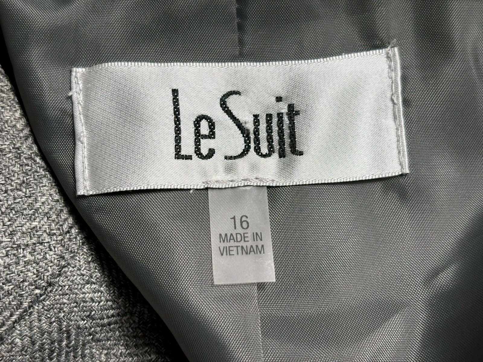 Le Suit Blazer Suit Jacket Womens Size 16 Gray Single Breasted 2 Buttons Casual