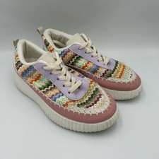 Crocheted Platform Lace-Up Sneaker Shoes Wome...
