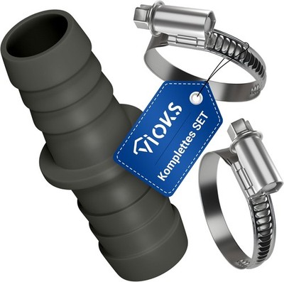 VIOKS Waschmaschine Abfluss Adapter für 19/19mmØ mit 2x Schlauchschellen 20-32 m