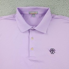 Peter Millar Summer Comfort Polo Shirt Mens Large Purple Solid Golf Stretch Logo