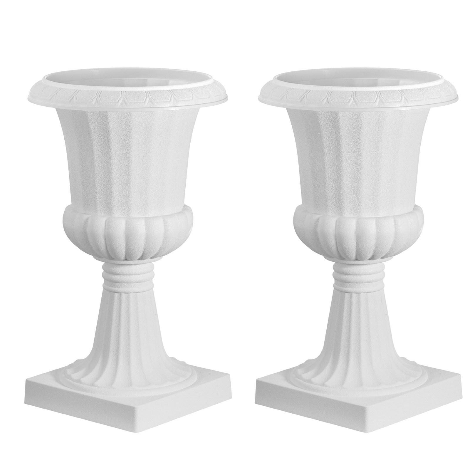 Lot de 2 jardinières blanches Uimoso 25x42 cm en forme de broche pour fleurs