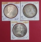 3 CANADA SILVER DOLLARS B/W 1963-1967 *80% SILVER*